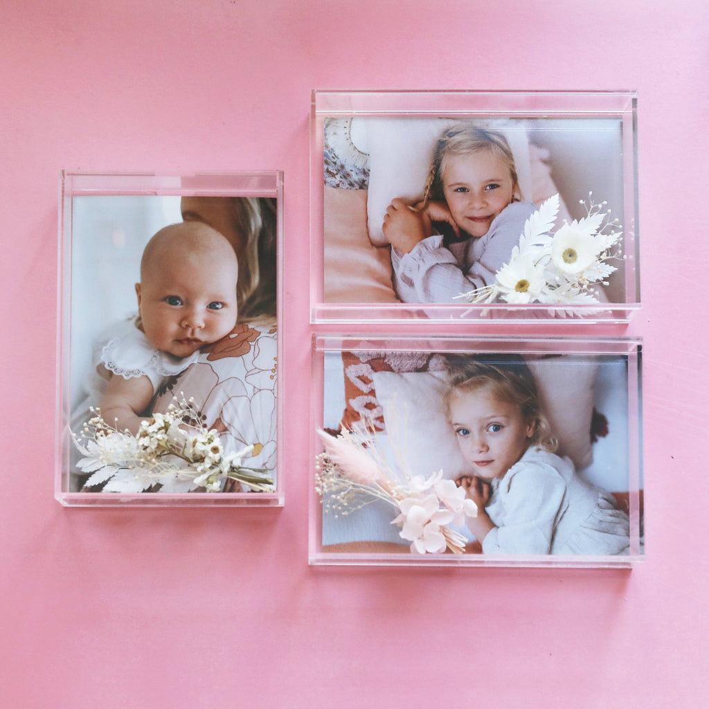 Photo Flower Box Frame set. Handmade perplex gifts, made in Australia.