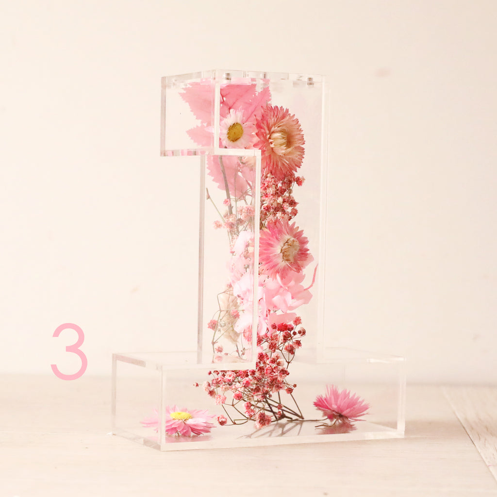 Fillable Acrylic Number - Unfilled stand. Handmade in Australia by Perlplex. Afterpay available.
